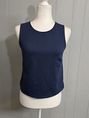 Banana Republic Blue Check Pattern Tank Top Size XS
